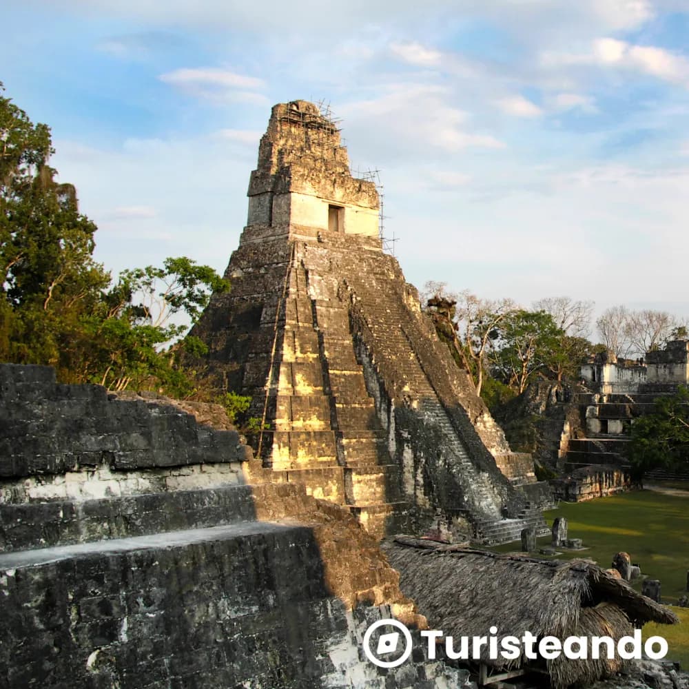Sunrise over the jungle and temples of Tikal